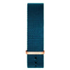 Womens turquoise fabric band rose gold buckle