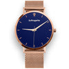 Womens Blue Watch - Rose Gold - Suffragette Kahlo