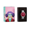 Womens Red Watch - Silver - Suffragette Kahlo - In box