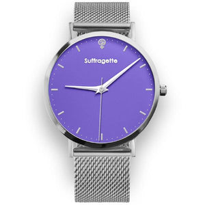 Womens Purple Watch - Silver - Suffragette Kahlo
