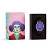 Womens Purple Watch - Silver - Suffragette Leather - In box