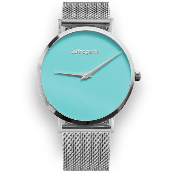 Womens Turquoise Watch - Silver - Suffragette Pankhurst
