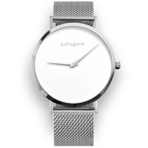 Womens White Watch - Silver - Suffragette Pankhurst