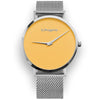 Womens Yellow Watch - Silver - Suffragette Pankhurst 